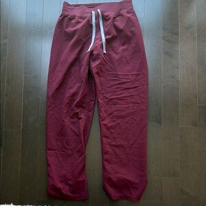 Figs Livingston burgundy scrub Pants